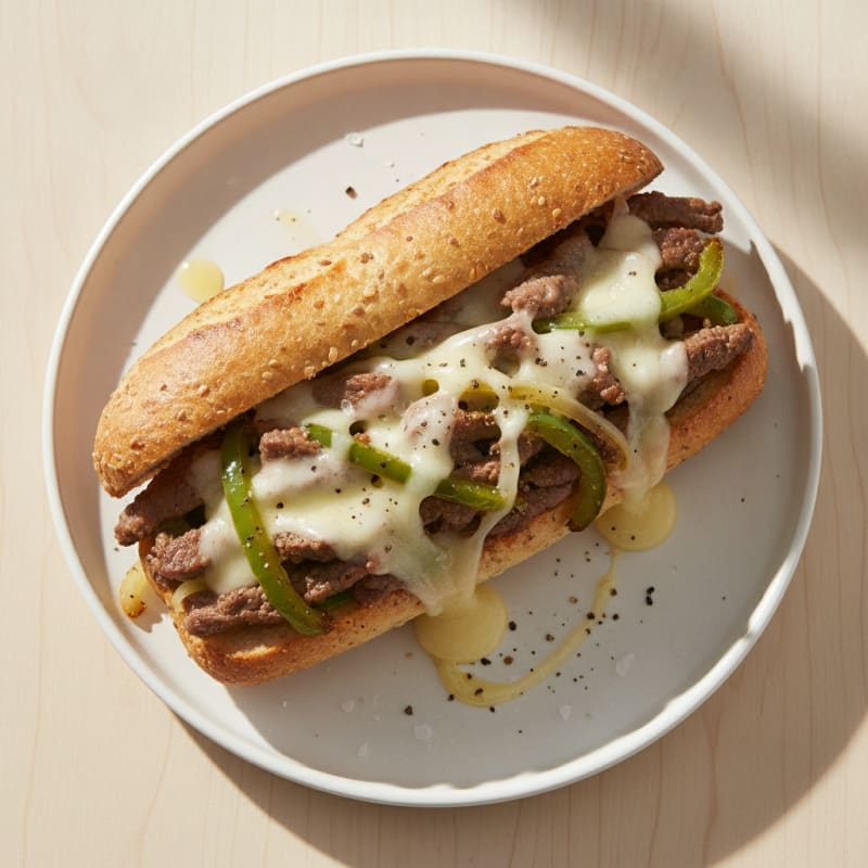 Classic Philly Cheesesteak Sandwich