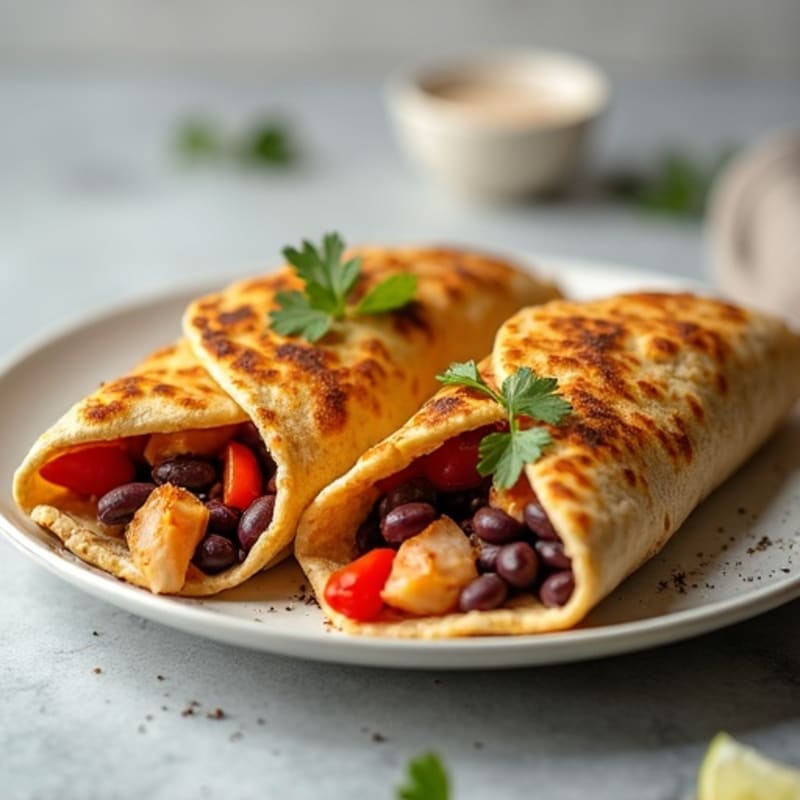 Cumin-Spiced Chicken and Black Bean Baked Tortillas