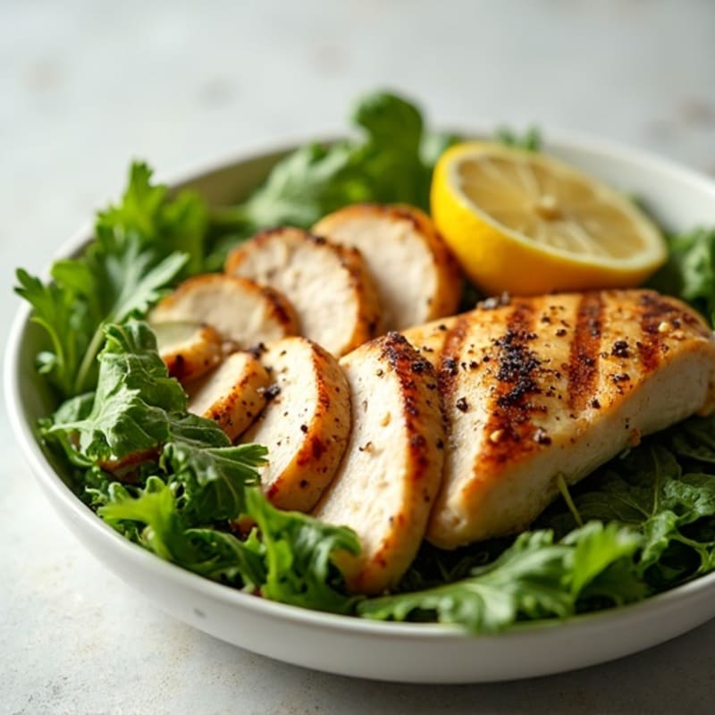Grilled Chicken and Fresh Mixed Greens Salad with Creamy Lemon Vinaigrette