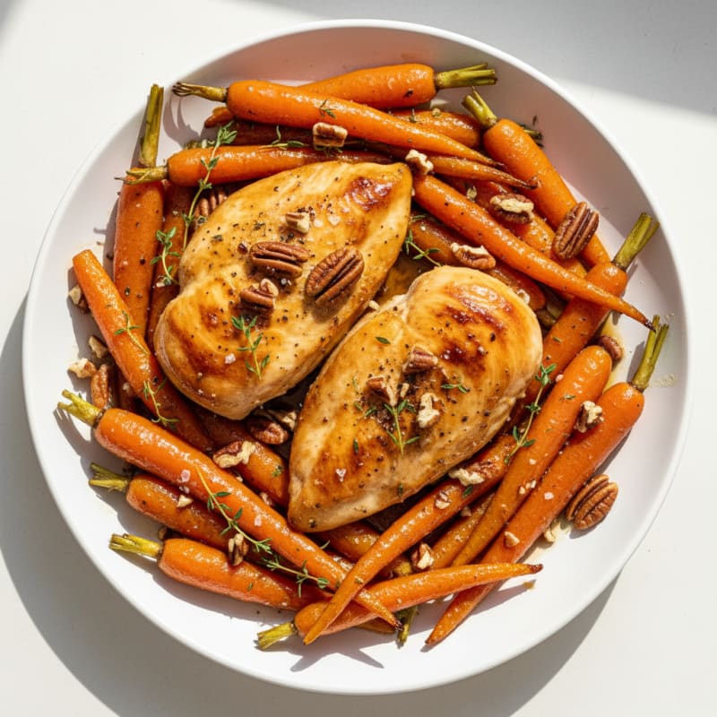 Maple-Glazed Roasted Carrots with Pecans