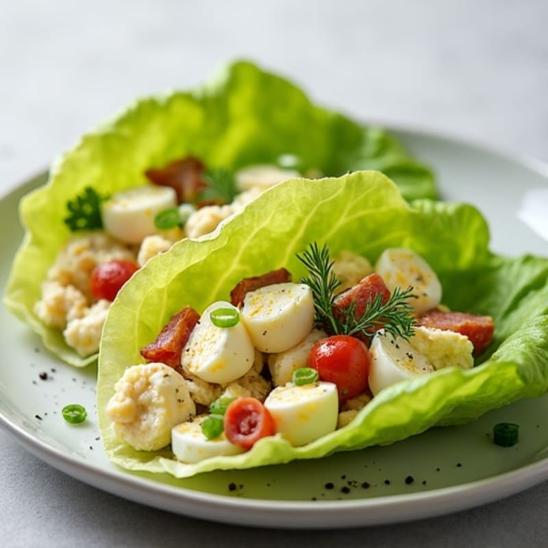 Creamy Dill Egg Salad Lettuce Wraps