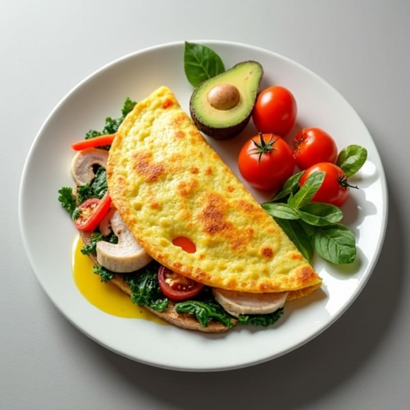 Egg White Omelette with Turkey and Spinach