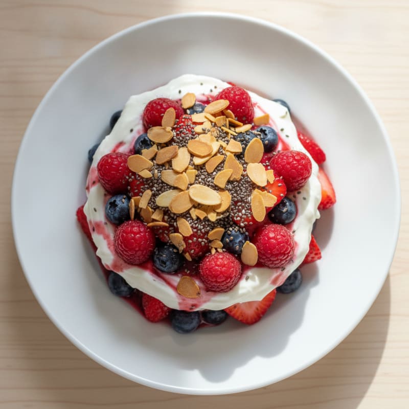 Greek Yogurt Protein Parfait with Mixed Berries