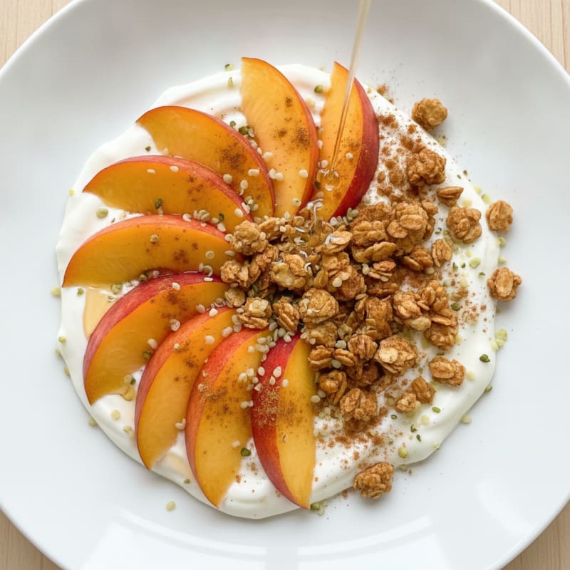 Peach Granola Yogurt Bowl