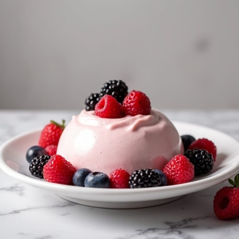 Silky Greek Yogurt Protein Mousse with Mixed Berries