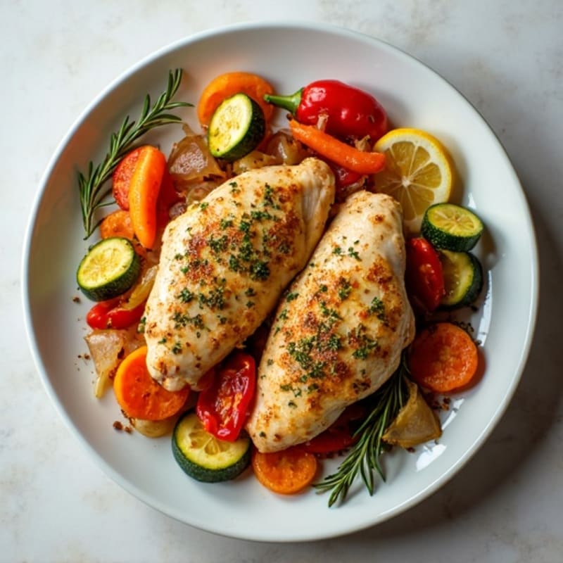 Sheet Pan Lemon Herb Chicken and Crispy Roasted Vegetables