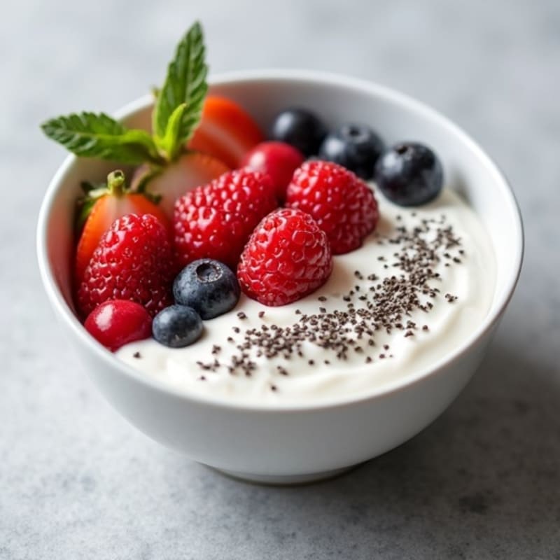Creamy Greek Yogurt with Fresh Berries and Chia Seeds