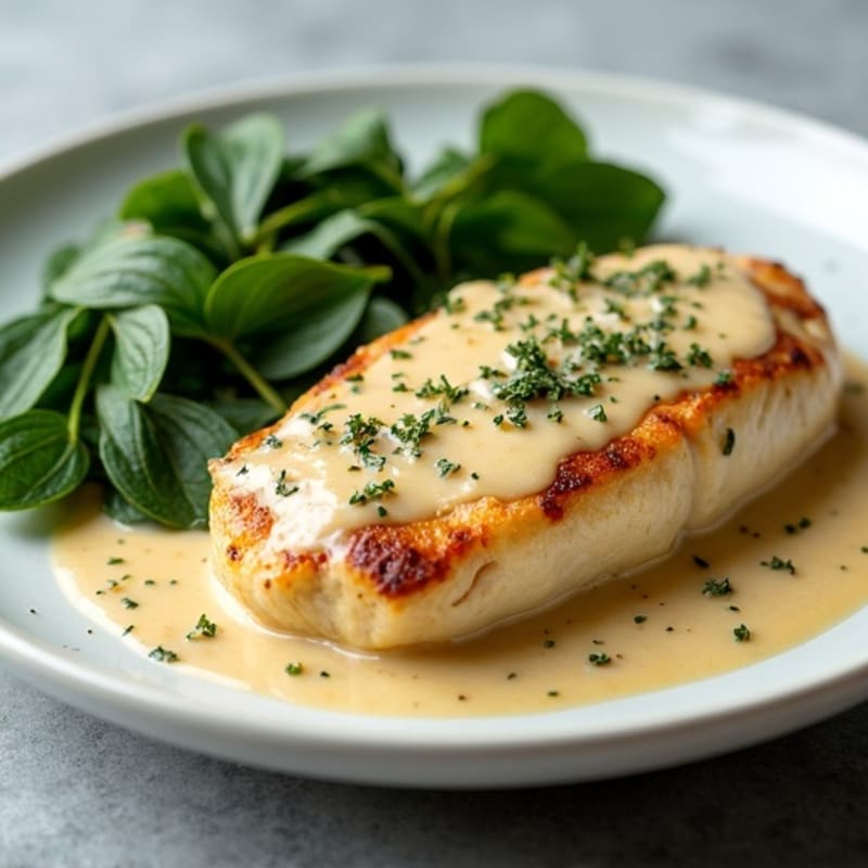 Rich Creamy Chicken with Roasted Garlic and Spinach