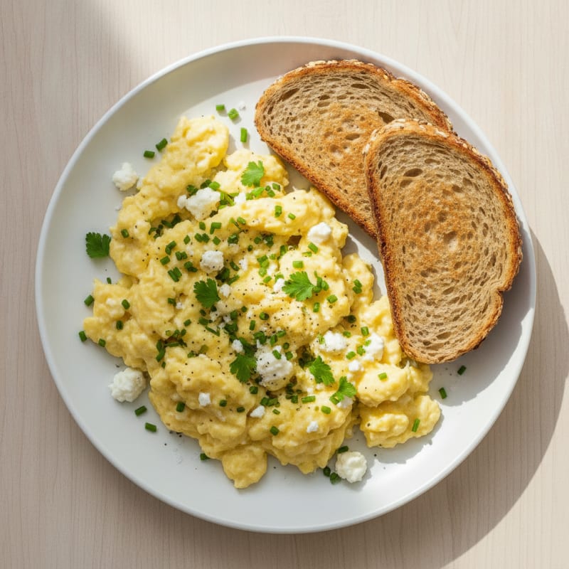 Fluffy Scrambled Eggs with Herbs