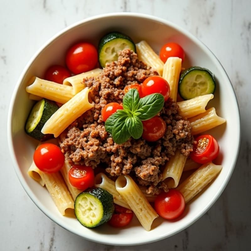 Lean Mince and Roasted Vegetable Pasta Bowl