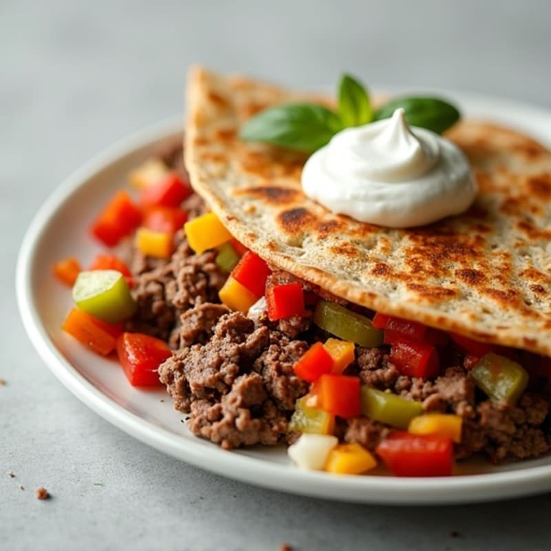 Crispy Whole Wheat Steak and Veggie Quesadillas