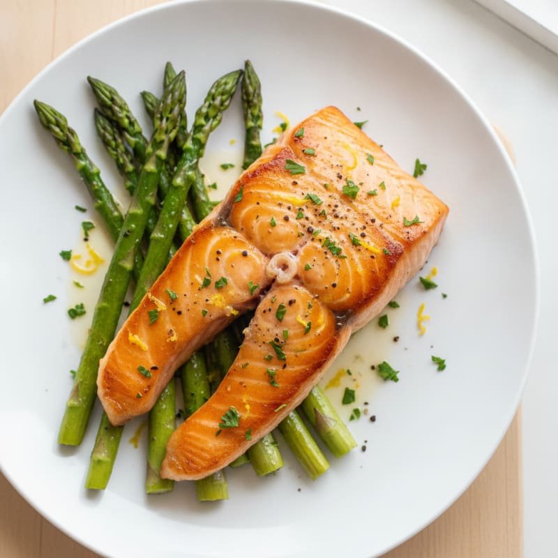 Lemon Herb Grilled Salmon with Asparagus
