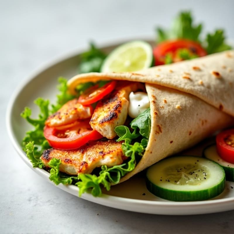 Herb-Grilled Chicken and Fresh Veggie Wrap