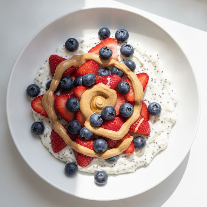 Silky Greek Yogurt Protein Pudding with Fresh Berries