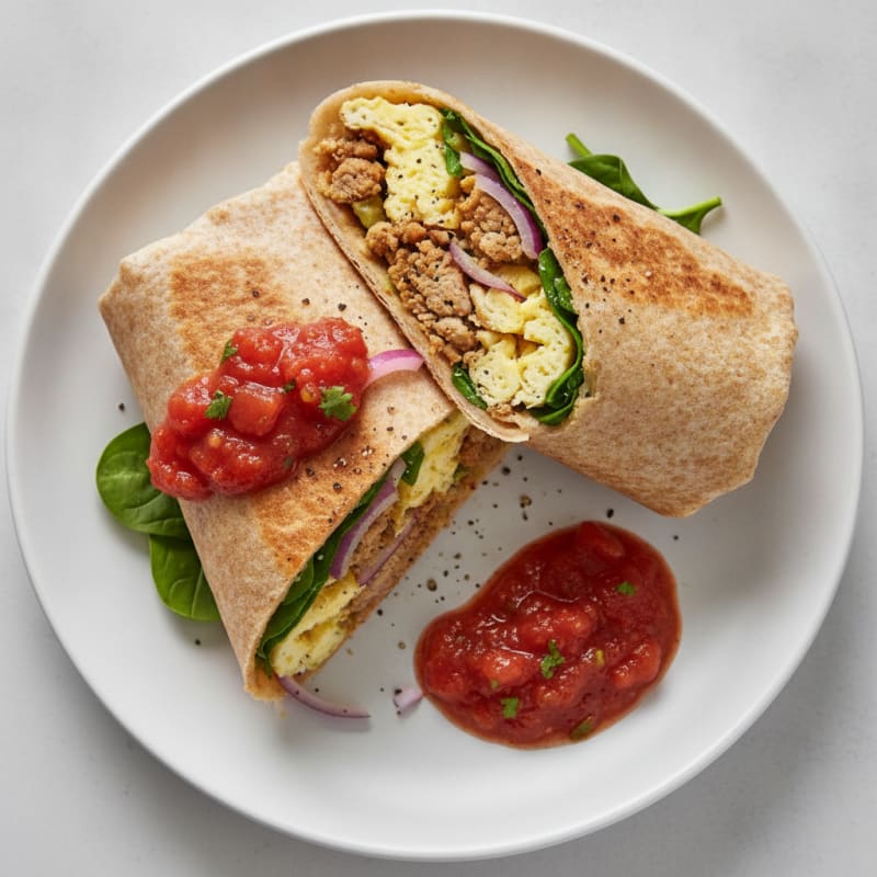 Ultimate Breakfast Burrito with Salsa