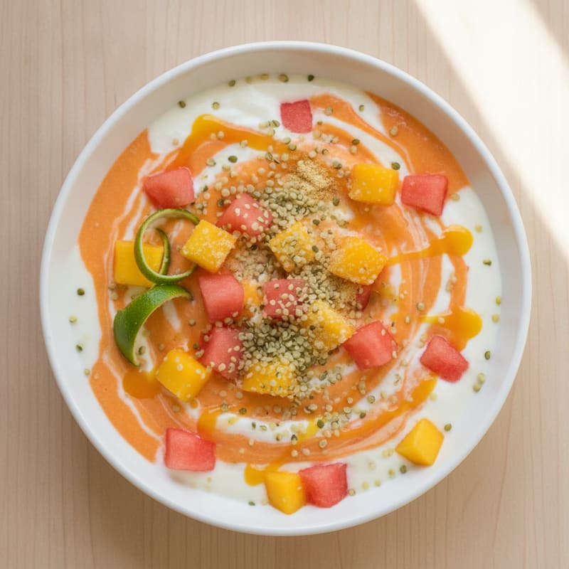 Mango Watermelon Greek Yogurt Smoothie