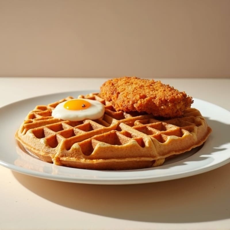 Crispy Baked Chicken with Whole Grain Protein Waffles