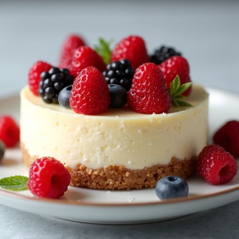 Cottage Cheese Protein Cheesecake with Fresh Berries