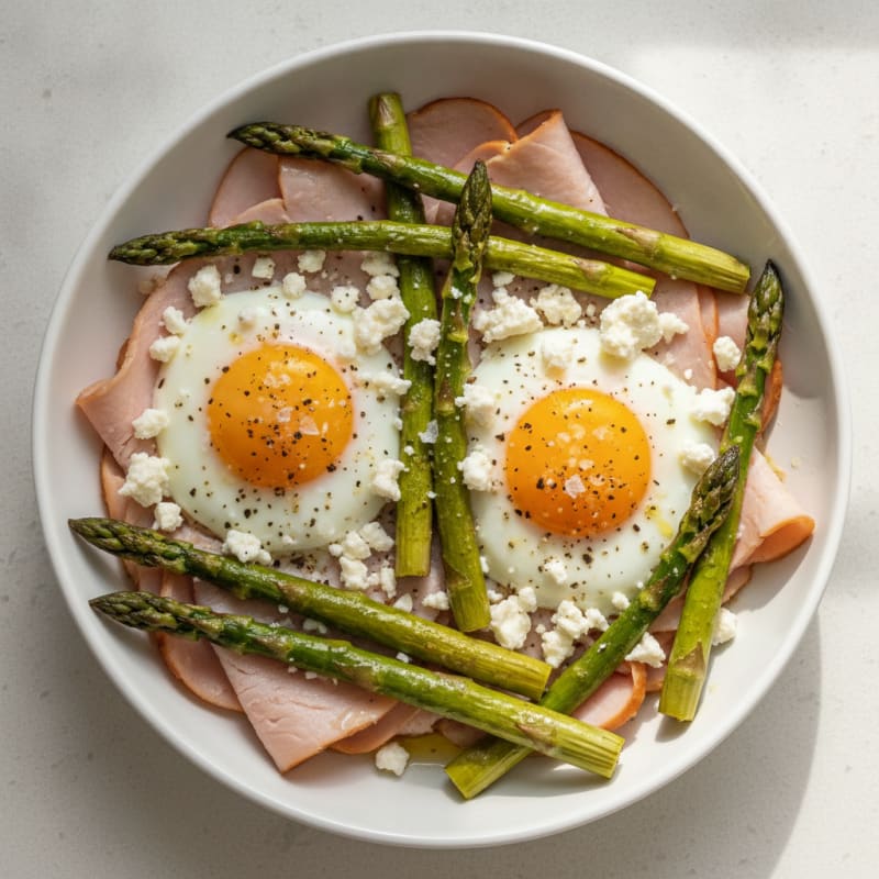 Baked Eggs with Roasted Asparagus