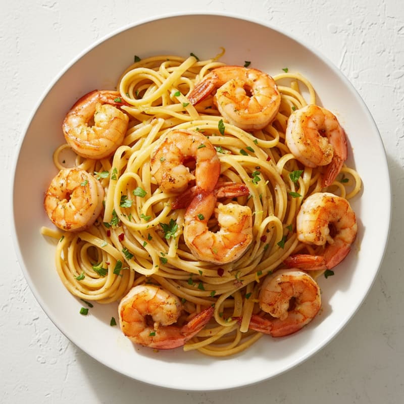 Garlic Butter Shrimp Scampi with Linguine