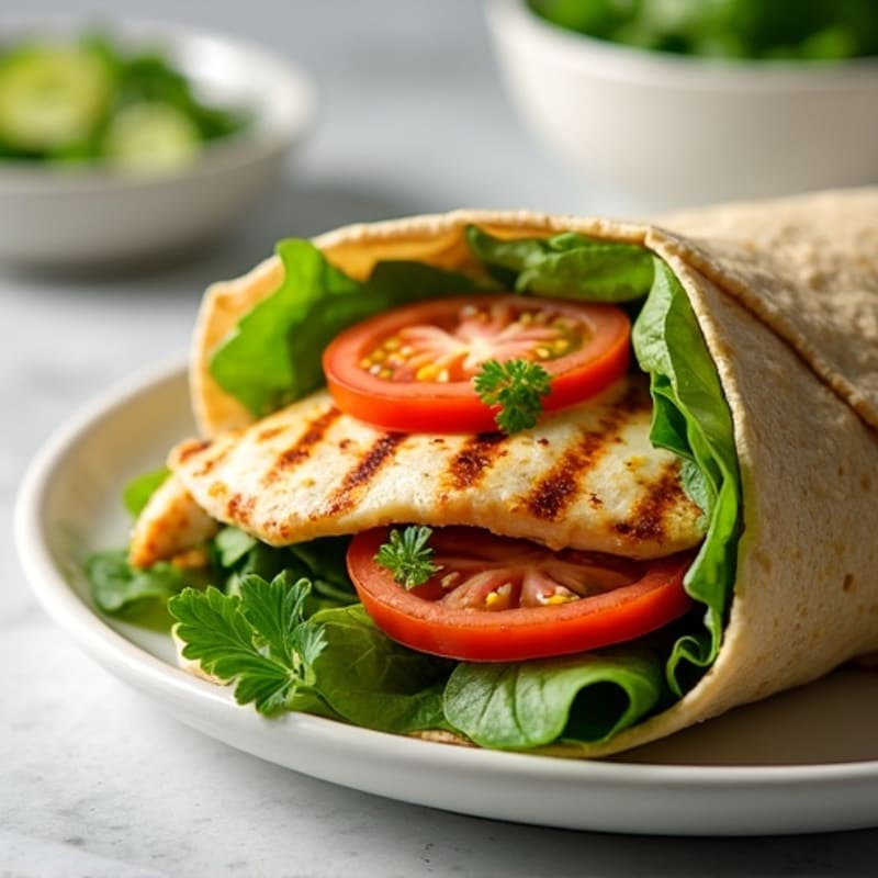 Lemon-Herb Grilled Chicken and Crisp Veggie Wrap