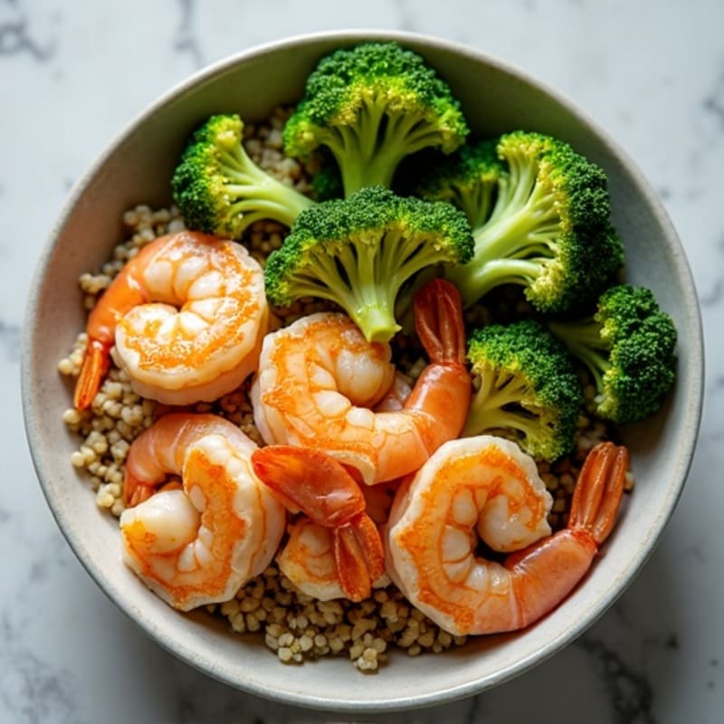 Grilled Shrimp and Quinoa Bowl with Roasted Broccoli