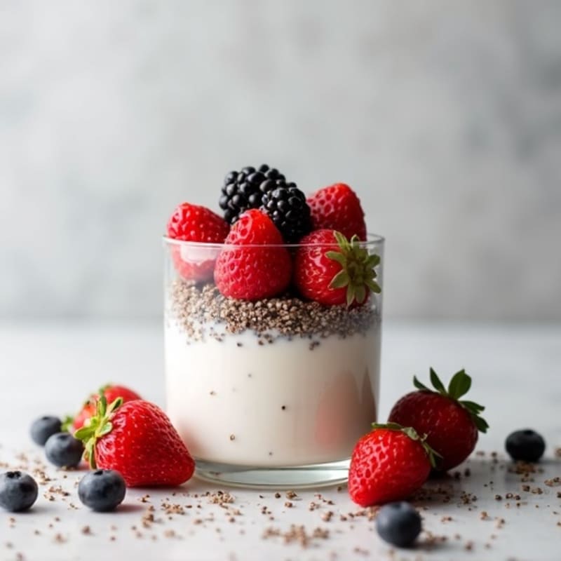 Greek Yogurt Protein Parfait with Chia and Mixed Berries
