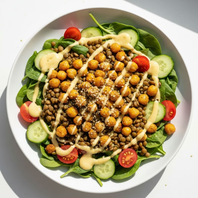 Mediterranean Chickpea and Lentil Bowl