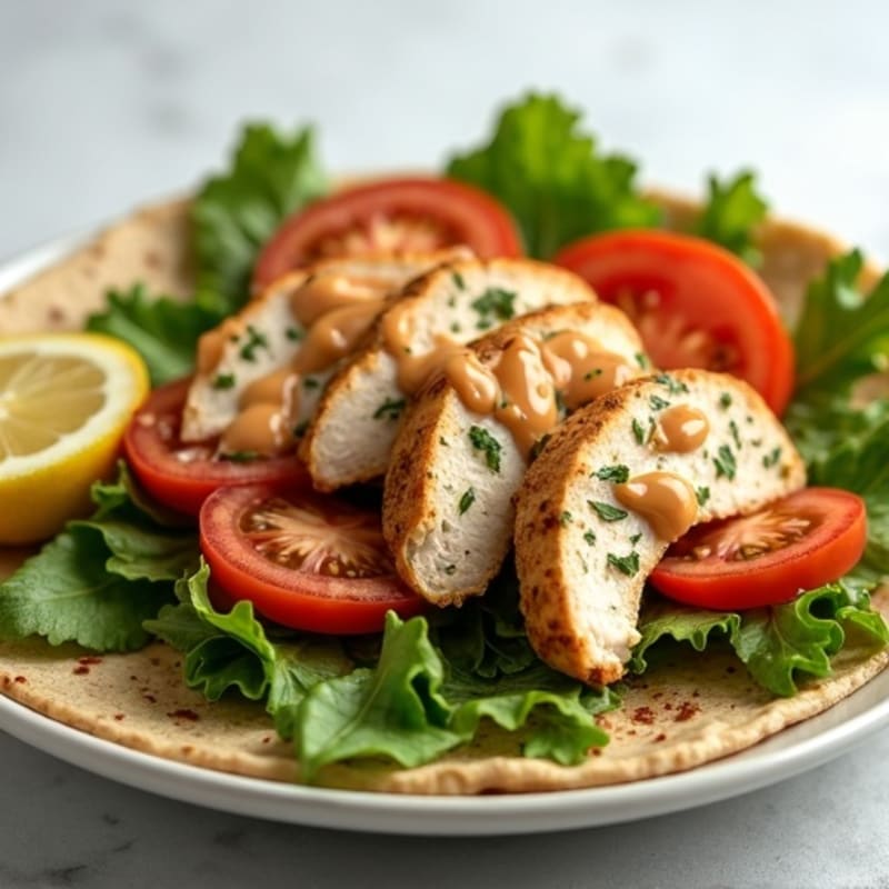 Herb-Spiced Chicken Wrap with Garlic Tahini
