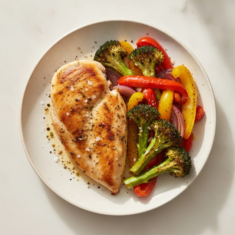Pan-Seared Chicken with Roasted Vegetables