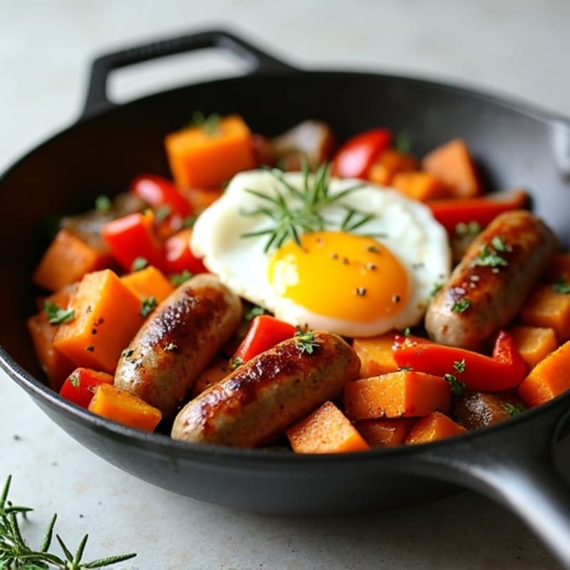 Herb-Roasted Sausage and Sweet Potato Skillet