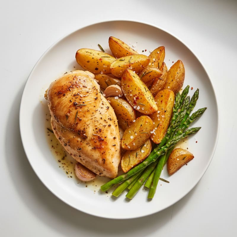 Golden Herb-Roasted Chicken with Crispy Potatoes