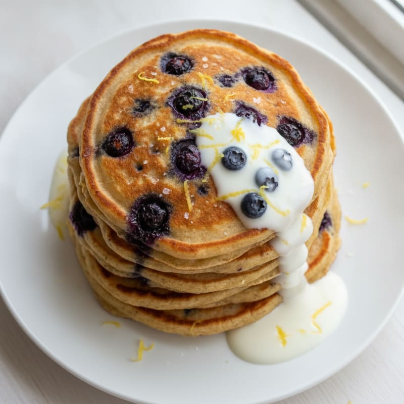 Blueberry Ricotta Pancakes with Lemon Zest