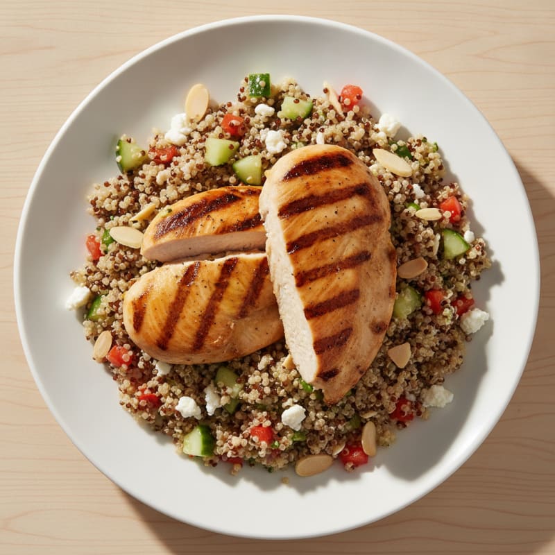 Grilled Chicken Breast with Crunchy Quinoa Salad