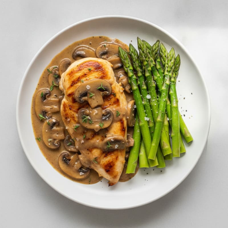 Pan-Seared Chicken with Savory Mushroom Sauce
