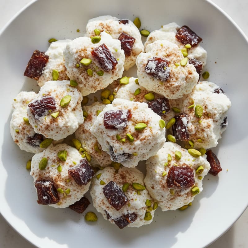 Frozen Yogurt-Date Bites with Pistachios