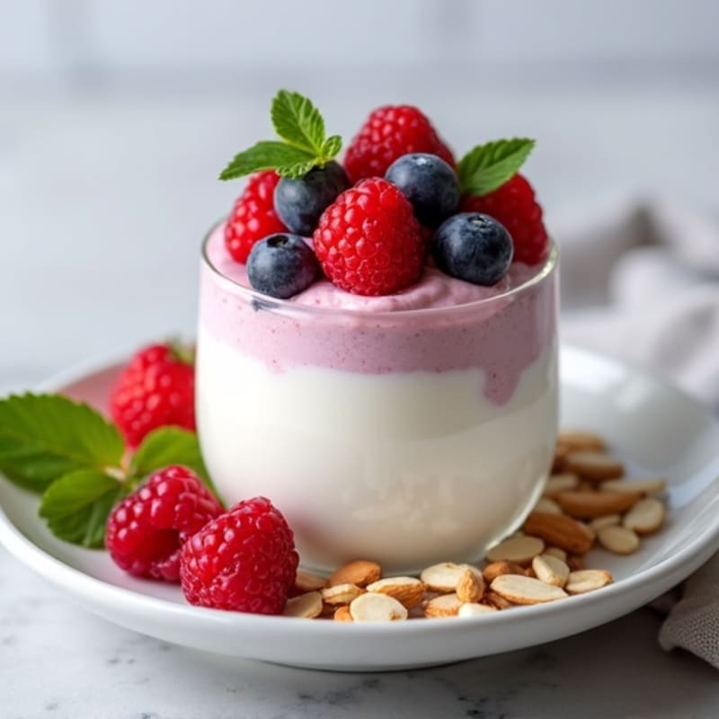 Silky Greek Yogurt Protein Mousse with Mixed Berries