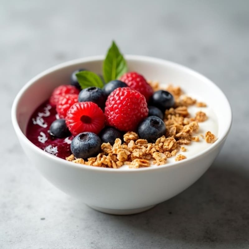 Greek Yogurt Bowl with Mixed Berries and Protein Granola