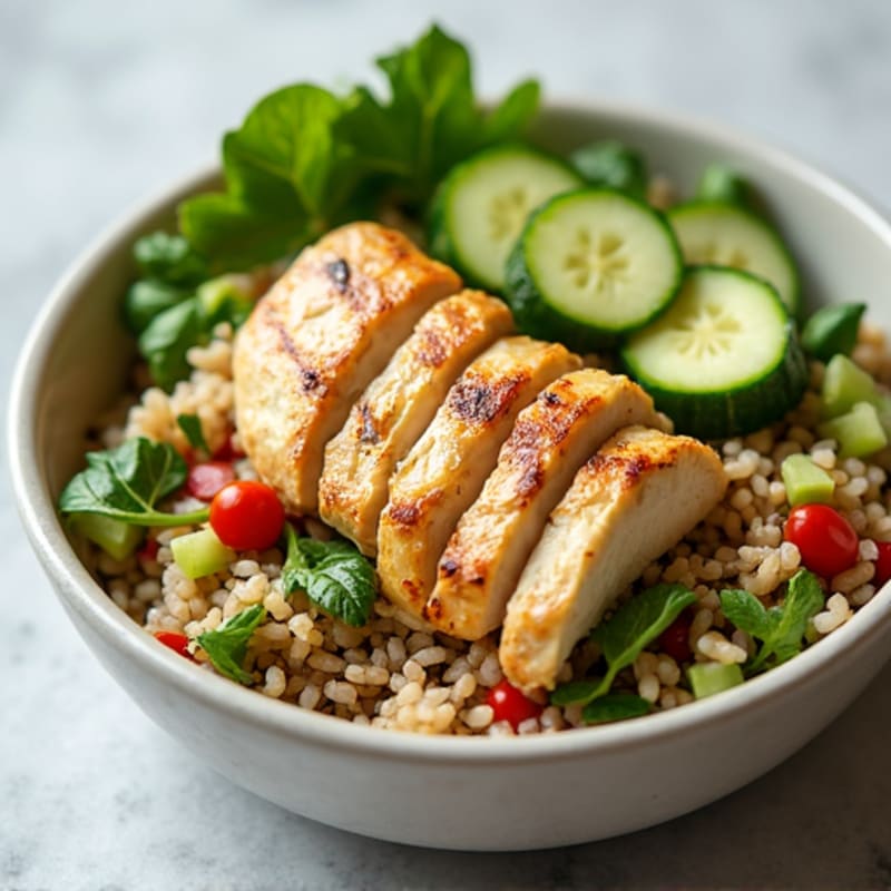 Grilled Chicken and Zucchini Rice Bowl