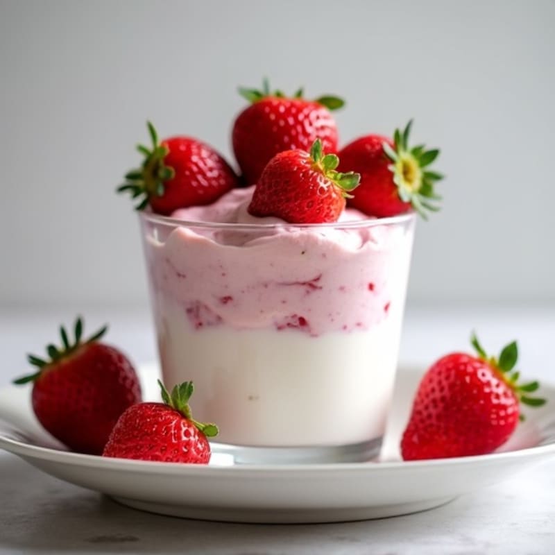 Silky Greek Yogurt Protein Mousse with Fresh Strawberries