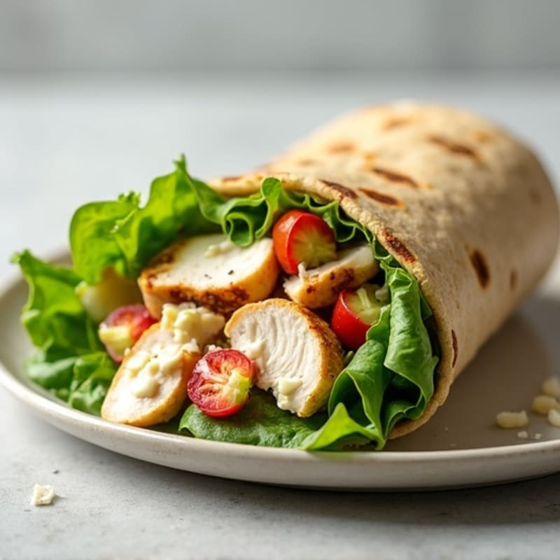 Healthy Creamy Chicken Caesar Wrap