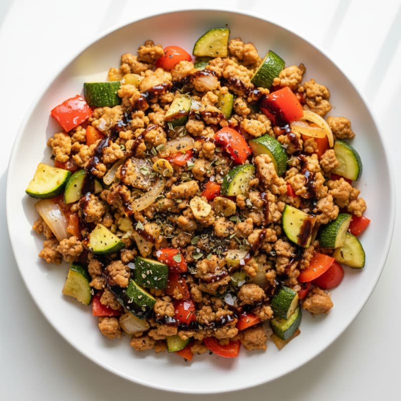Savory Ground Turkey and Vegetable Skillet