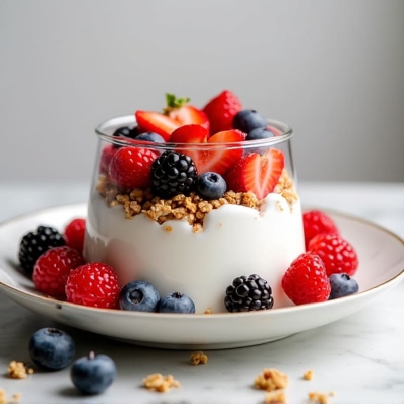 Greek Yogurt Protein Parfait with Mixed Berries