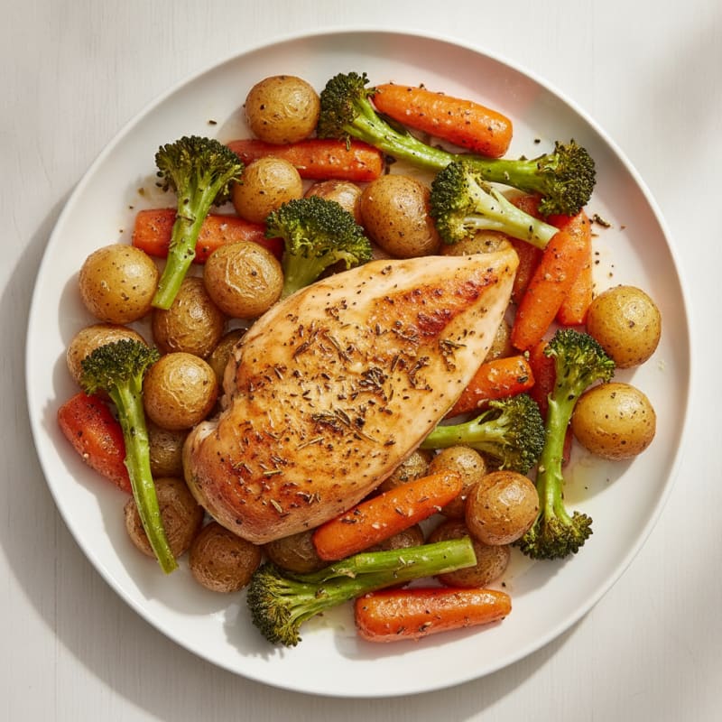 Herb-Roasted Chicken with Crispy Root Vegetables