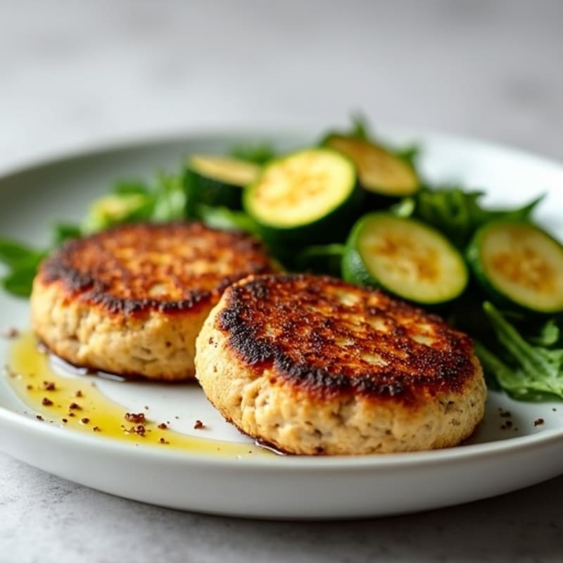 Seared Turkey Patties with Roasted Zucchini