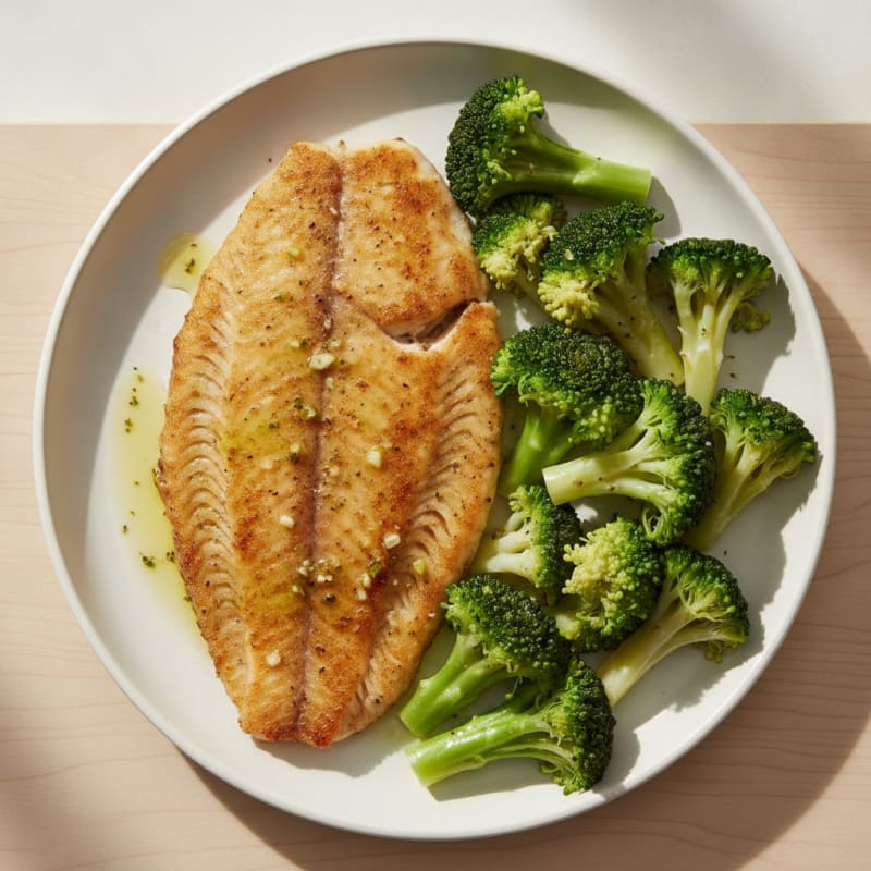 Seared Tilapia with Steamed Broccoli