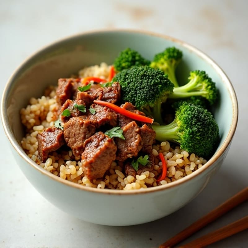 Ginger-Garlic Beef and Broccoli Rice Bowl