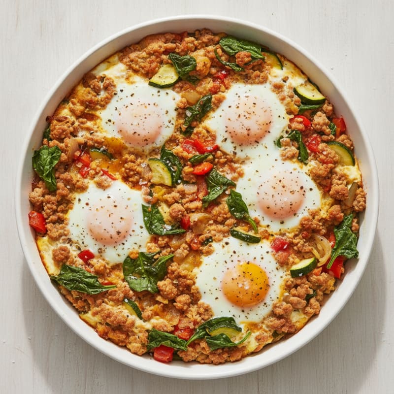 Baked Egg and Vegetable Hash