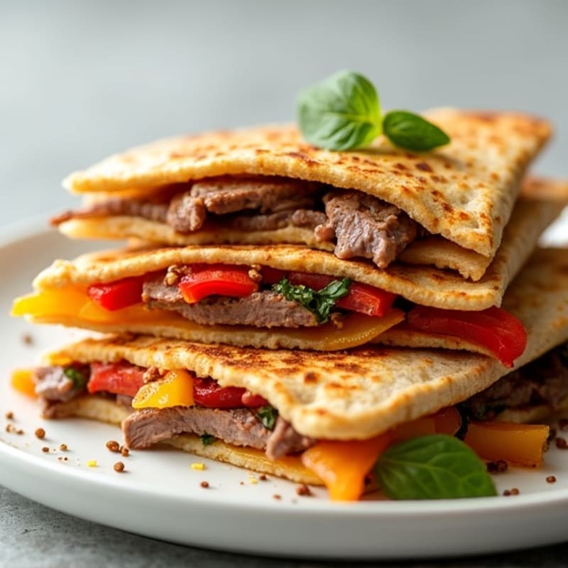 Crispy Whole Wheat Steak and Veggie Quesadillas