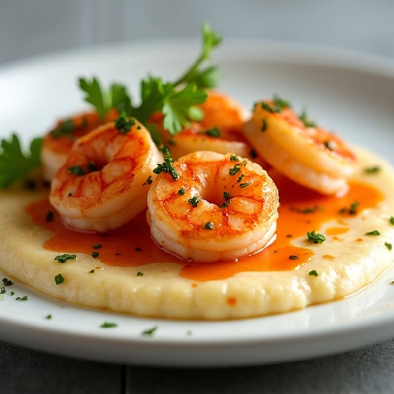 Spicy Pan-Seared Shrimp with Creamy Grits